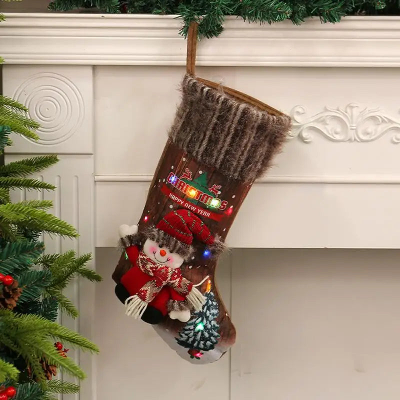 LED Christmas Stocking – 18" Colorful Light-Up Décor
