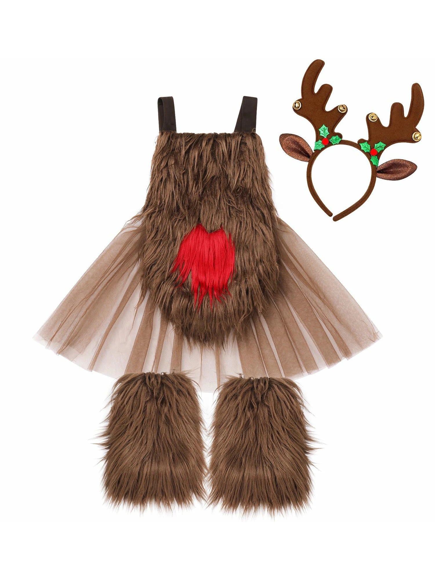 Toddler Boys Christmas Jumpsuit Set with Santa Hat & Socks