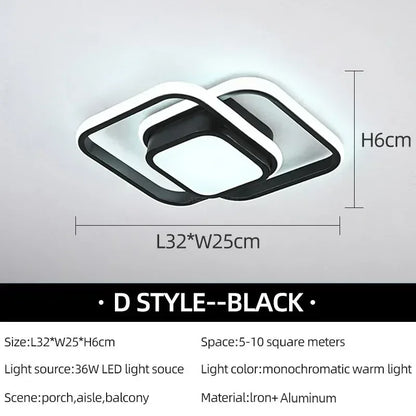 Modern LED Aisle Ceiling Lights D-Black / Cool white