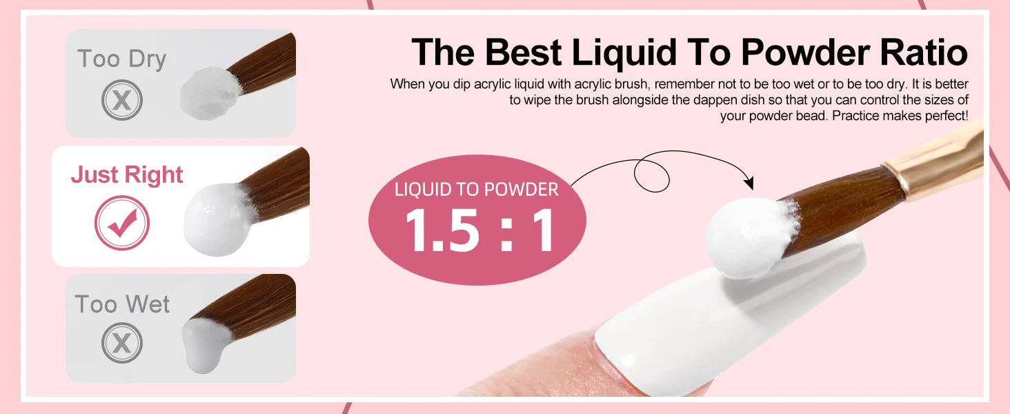 Acrylic Nail Kit with 36W UV LED Nail Lamp Base Top Coat Suitable for Nail Extension and Decoration Nail Tools