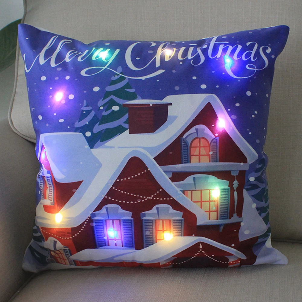 LED Glowing Christmas Pillow Covers