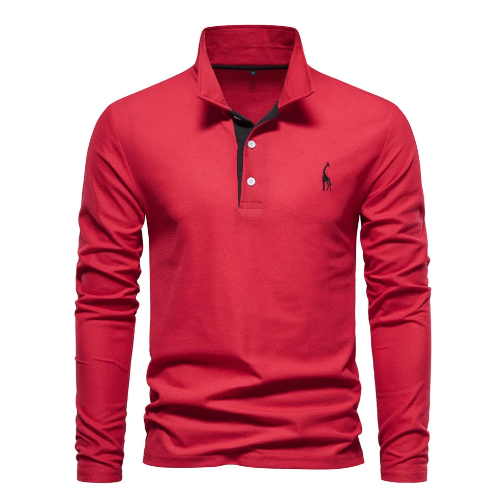 Long Sleeve Golf Polo Shirts Homme Spring Tshirt