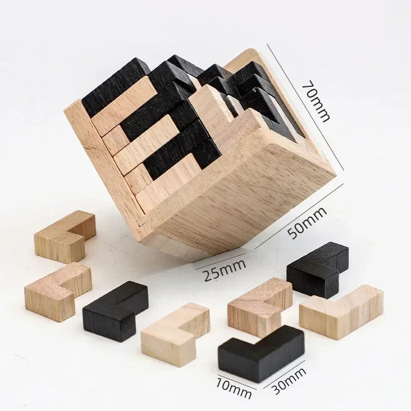 Cube Puzzle Luban Interlocking Creative Educational Wooden Toy