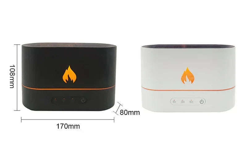 Essential Oil Diffuser With Flaming Effect And Timer White