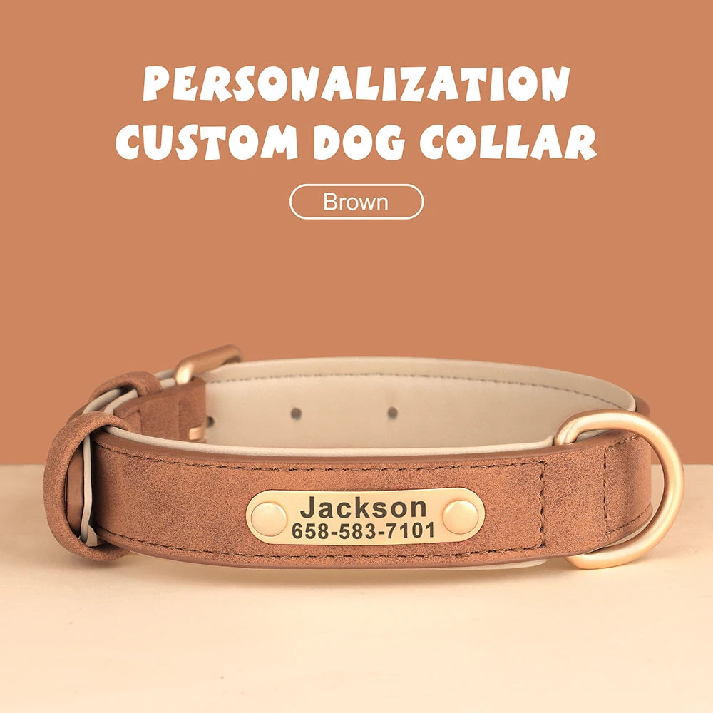 Personalized PU Leather Dog Collar