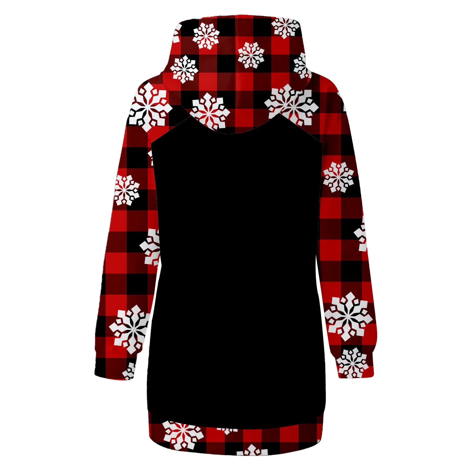 Plus Size Women’s Christmas Swing Hoodie Dress with Pockets