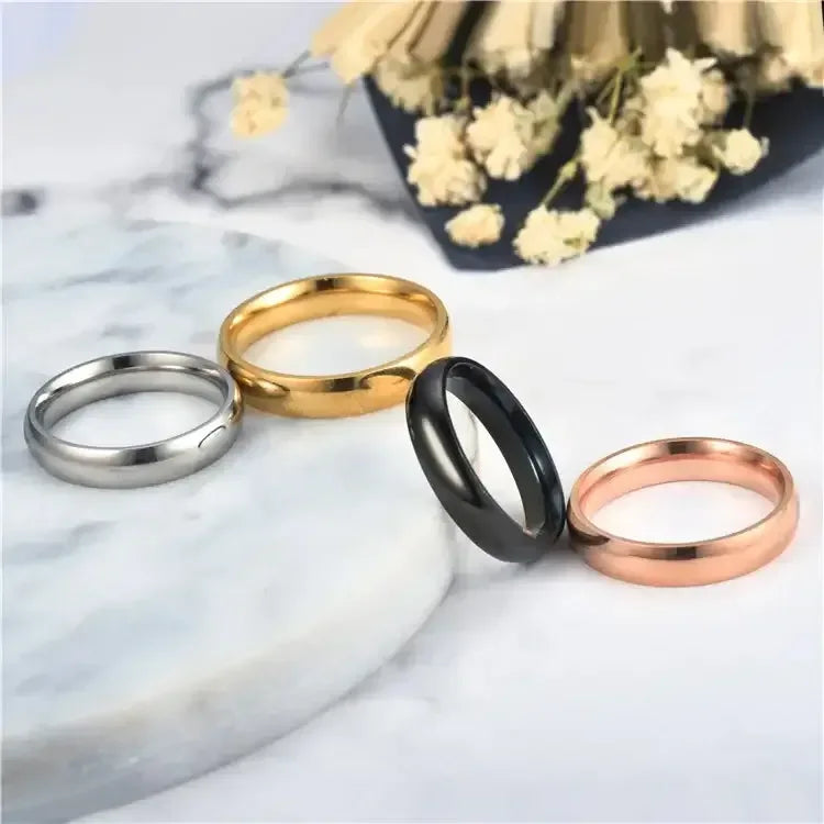 Classic 6mm Titanium Ring Hypoallergenic High Polish Unisex Wedding Band Rose Gold / 7