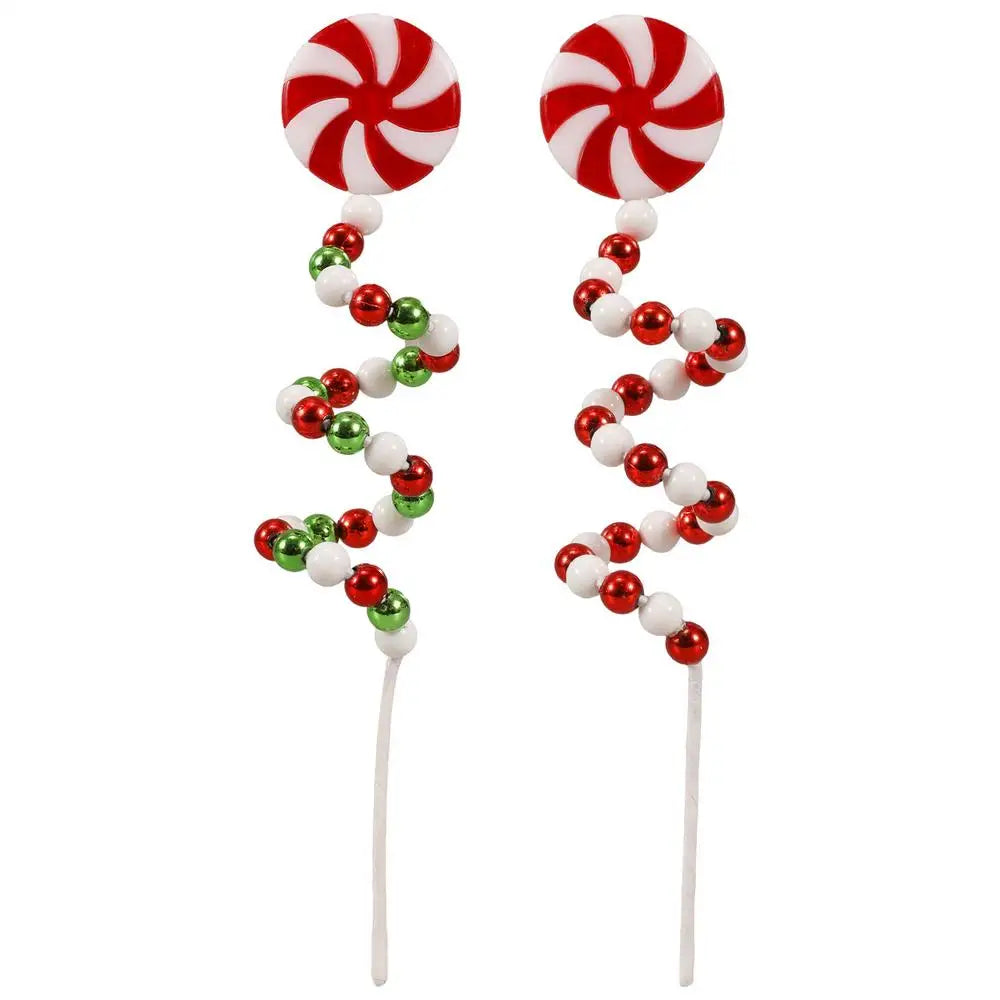 Red & White Candy Cane Christmas Tree Picks