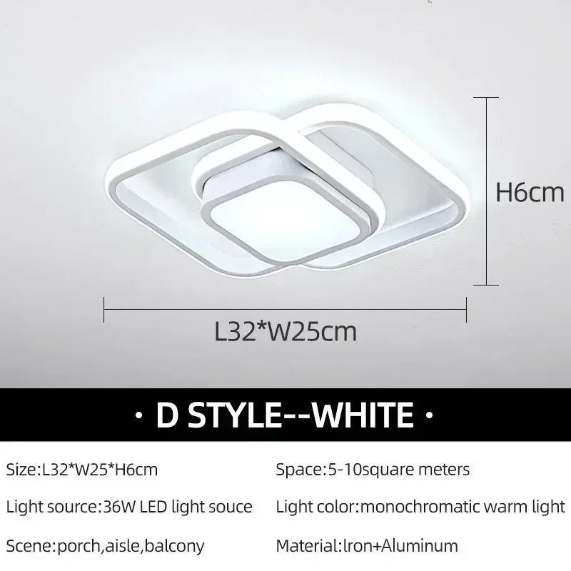 Modern LED Aisle Ceiling Lights B-Black / Cool white