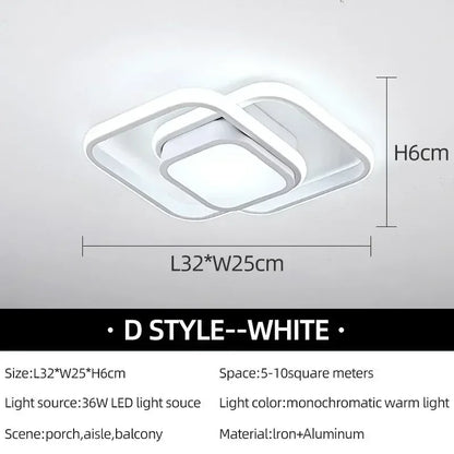Modern LED Aisle Ceiling Lights B-Black / Cool white