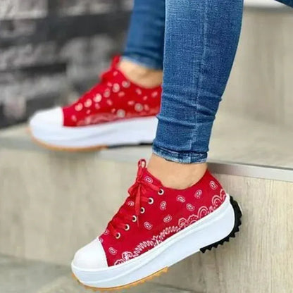 2022 Pattern Canvas Women Sneakers Casual Sport Shoes White / 5