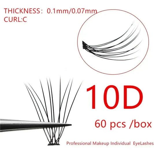 Bunches Mink Eyelash Extension 10D / C / 0.07mm | 6mm