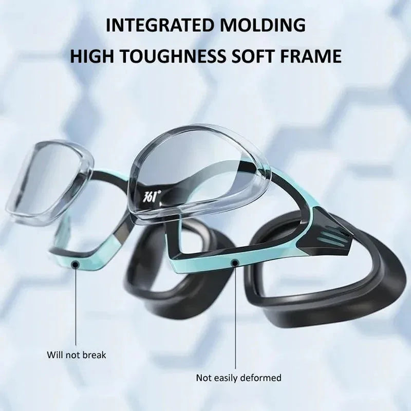 HD Anti fog swimming goggles White goggles