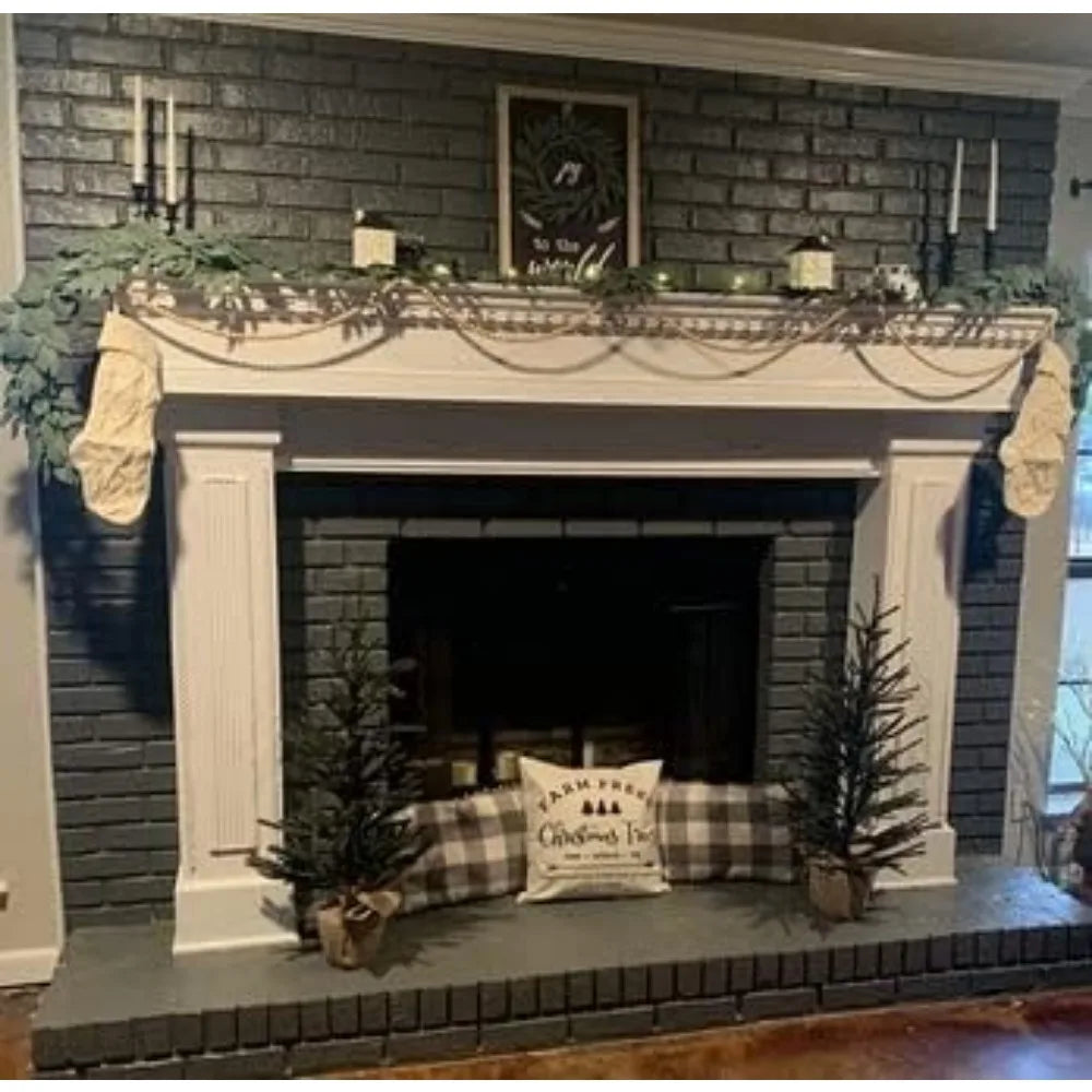 9FT Rustic Wood Bead Garland for Farmhouse Christmas Decor