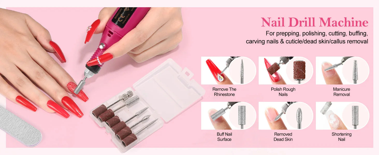 Acrylic Nail Kit with 36W UV LED Nail Lamp Base Top Coat Suitable for Nail Extension and Decoration Nail Tools