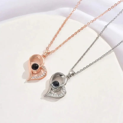 Personalized Custom Photo Projection heart Necklace Pendant Minx
