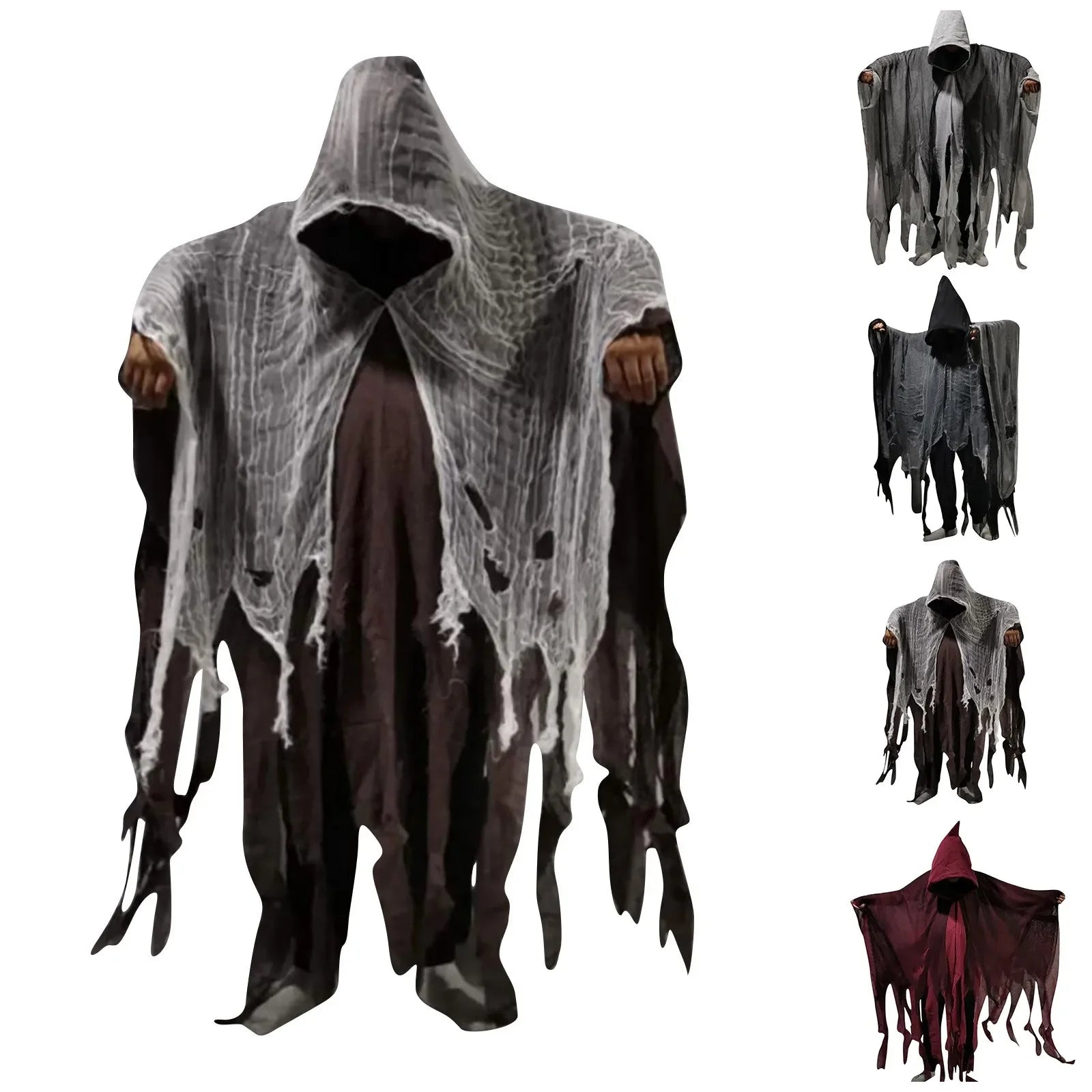 Unisex Halloween Ghost Dementor Hooded Cloak Costume