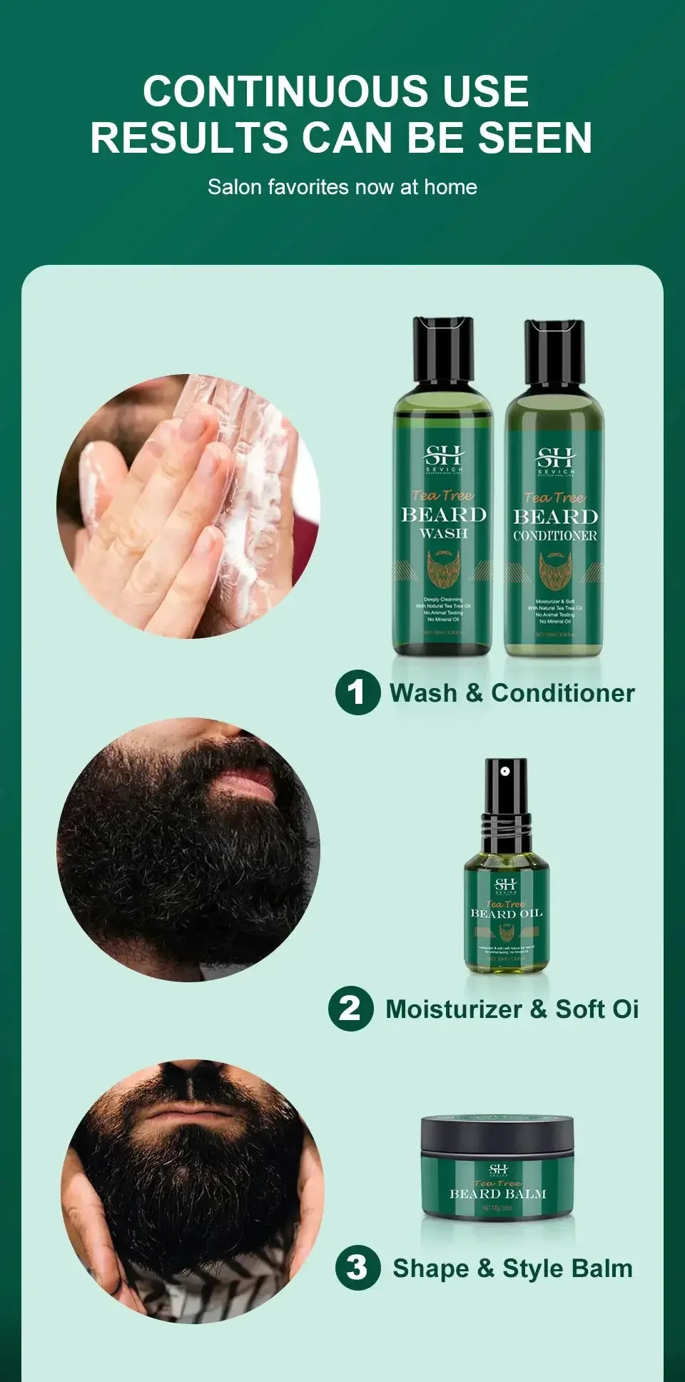 Beard Growth Kit For Men Nourishing Moisturizing Moustache Conditioner 100ml / United States