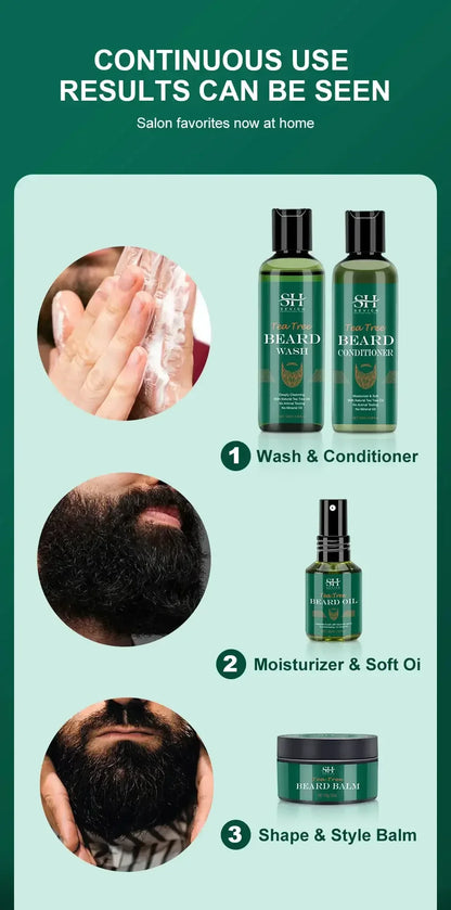 Beard Growth Kit For Men Nourishing Moisturizing Moustache Conditioner 100ml / United States