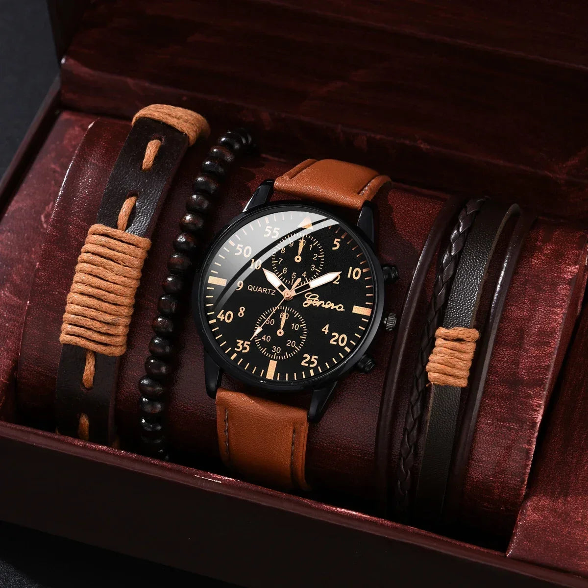 Luxury Brown Leather Watch