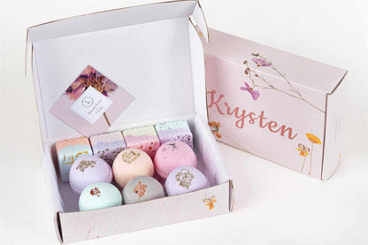 Lizush Natural Bath Bombs and Shower Steamers Gift Set - for anyone that like to Bath and Shower Name on the box
