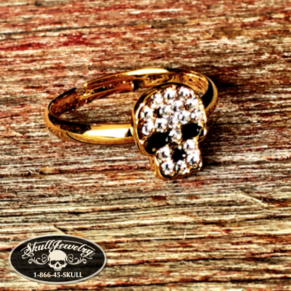 'Skull-errific' Adjustable Brass Mid-Ring/Toe Ring (#adj001)