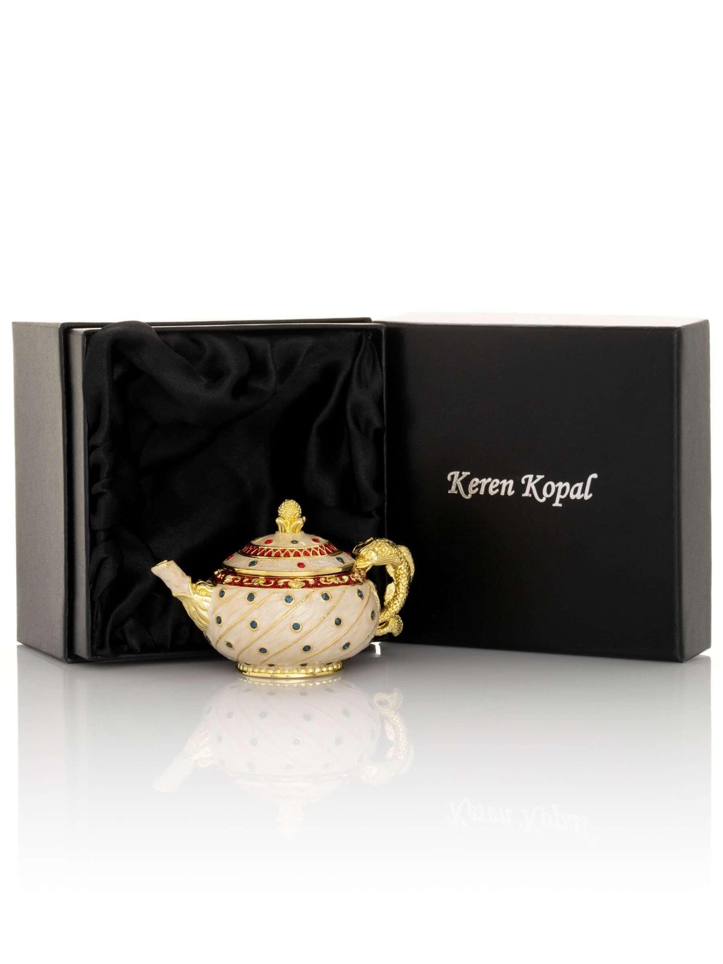 White with Colorful Dots Teapot Default Title