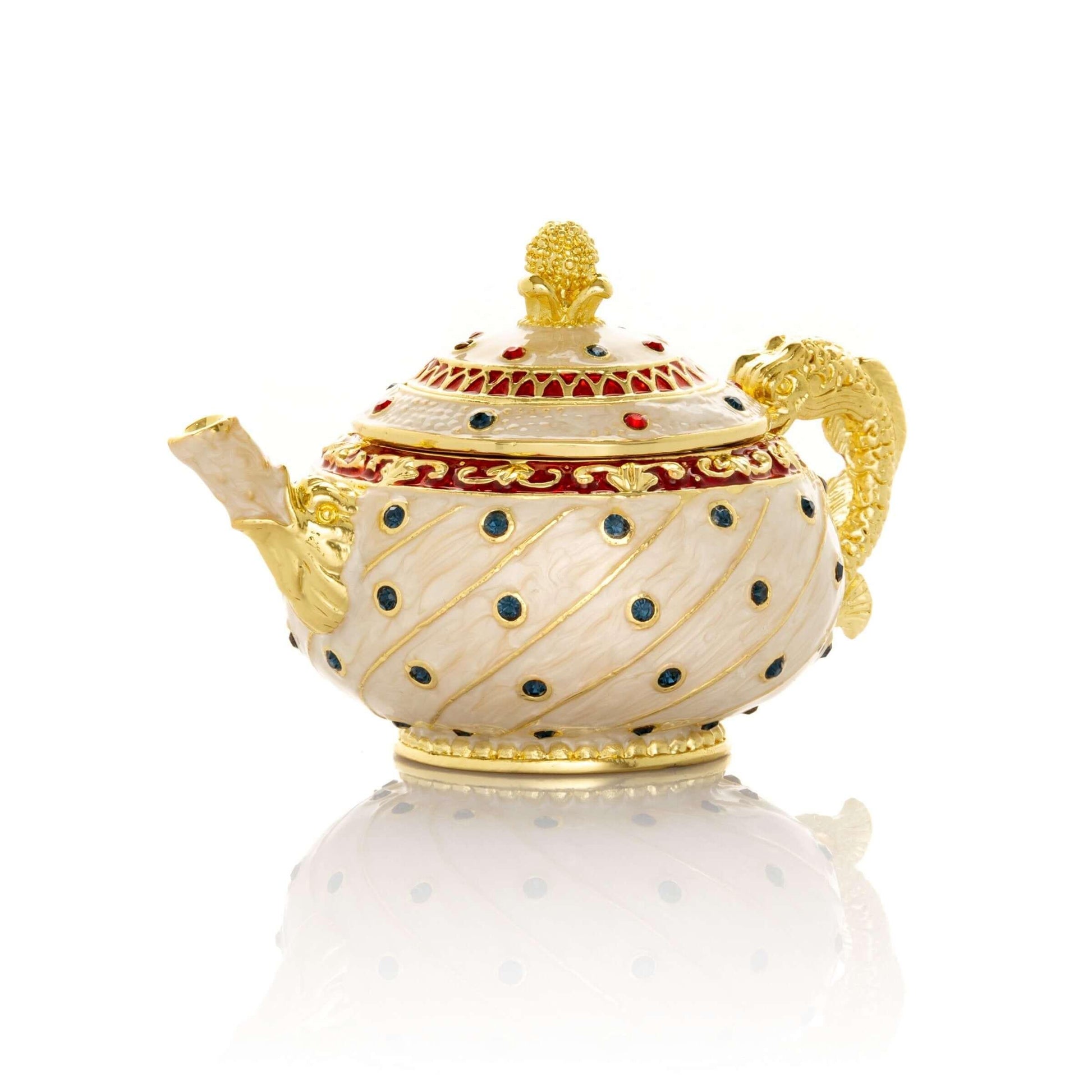White with Colorful Dots Teapot Default Title