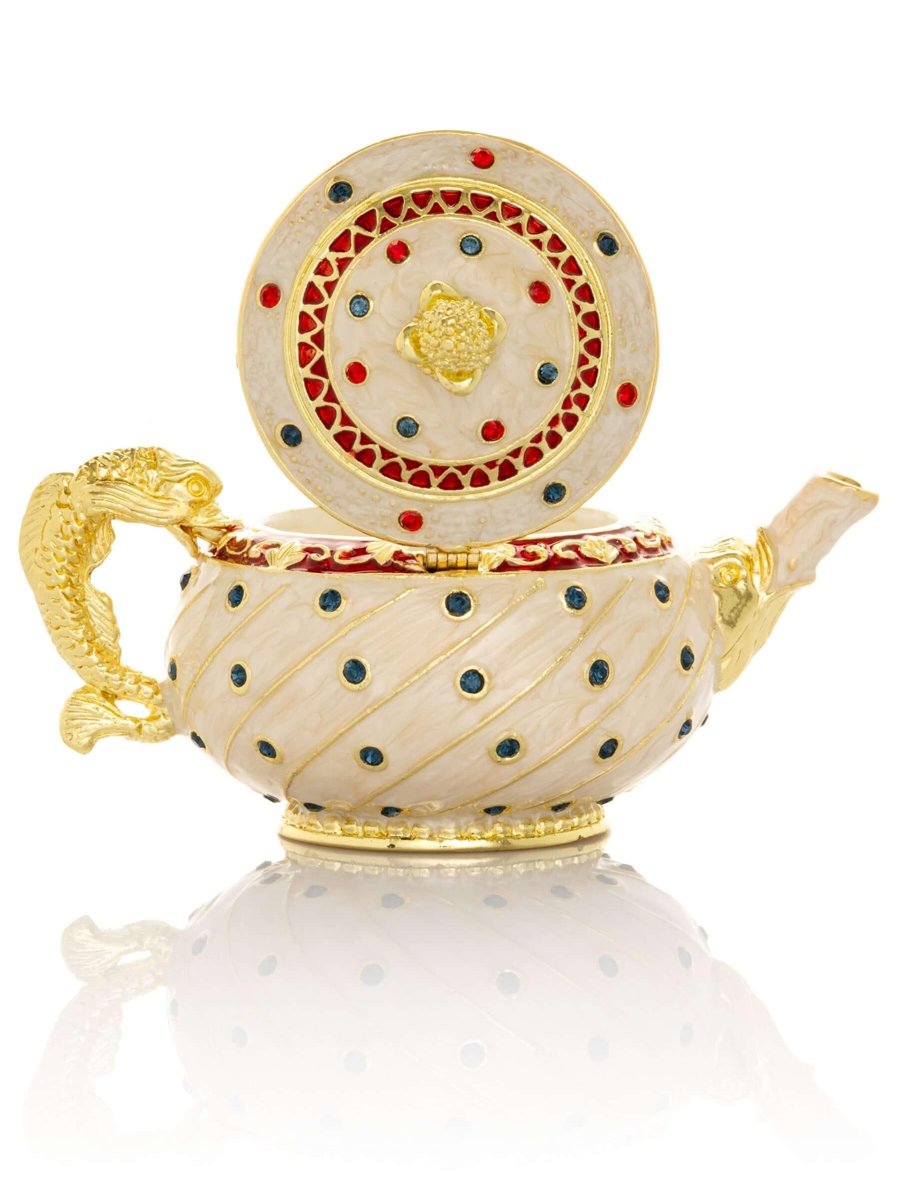 White with Colorful Dots Teapot Default Title