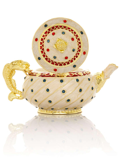 White with Colorful Dots Teapot Default Title