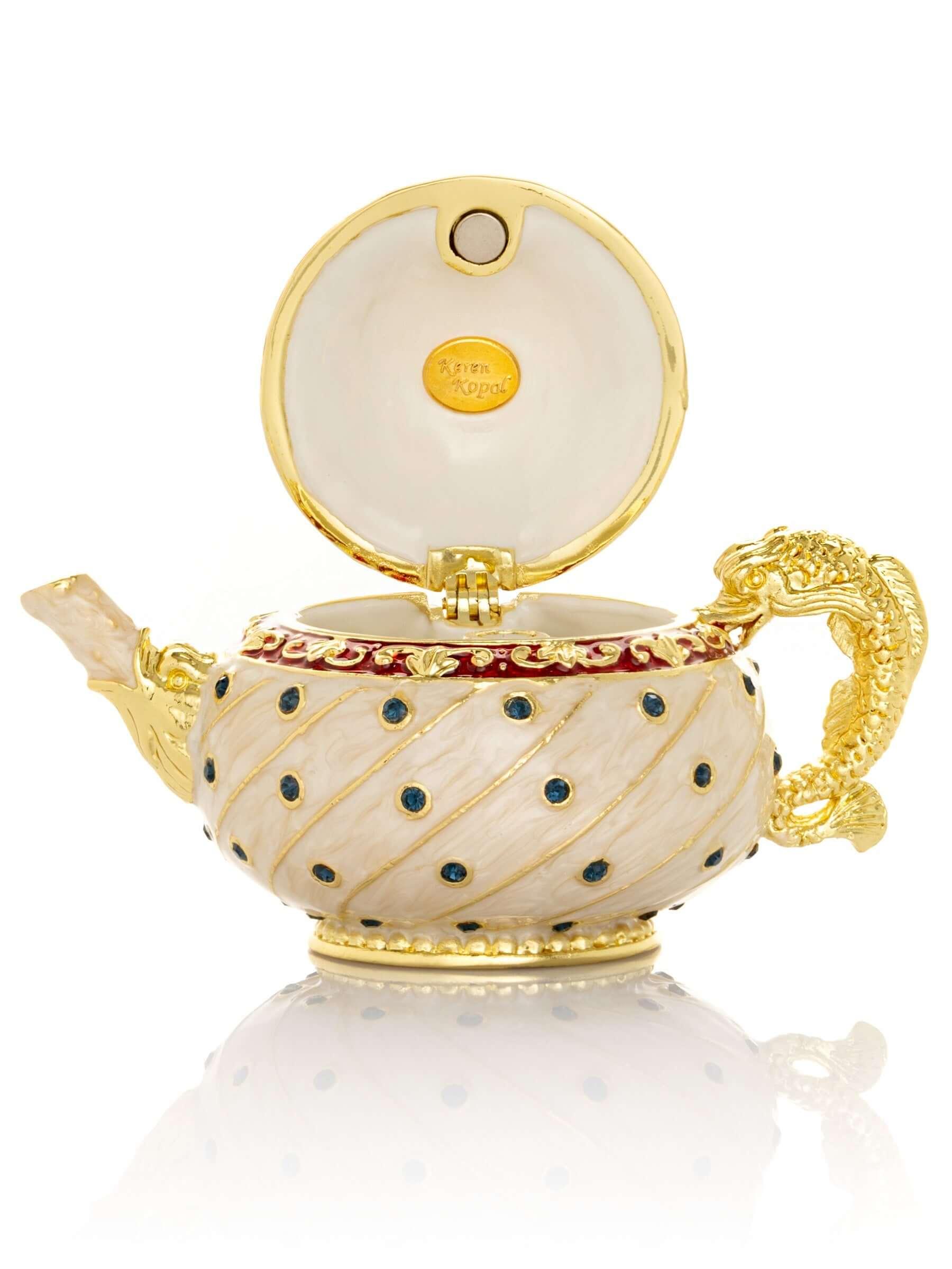 White with Colorful Dots Teapot Default Title