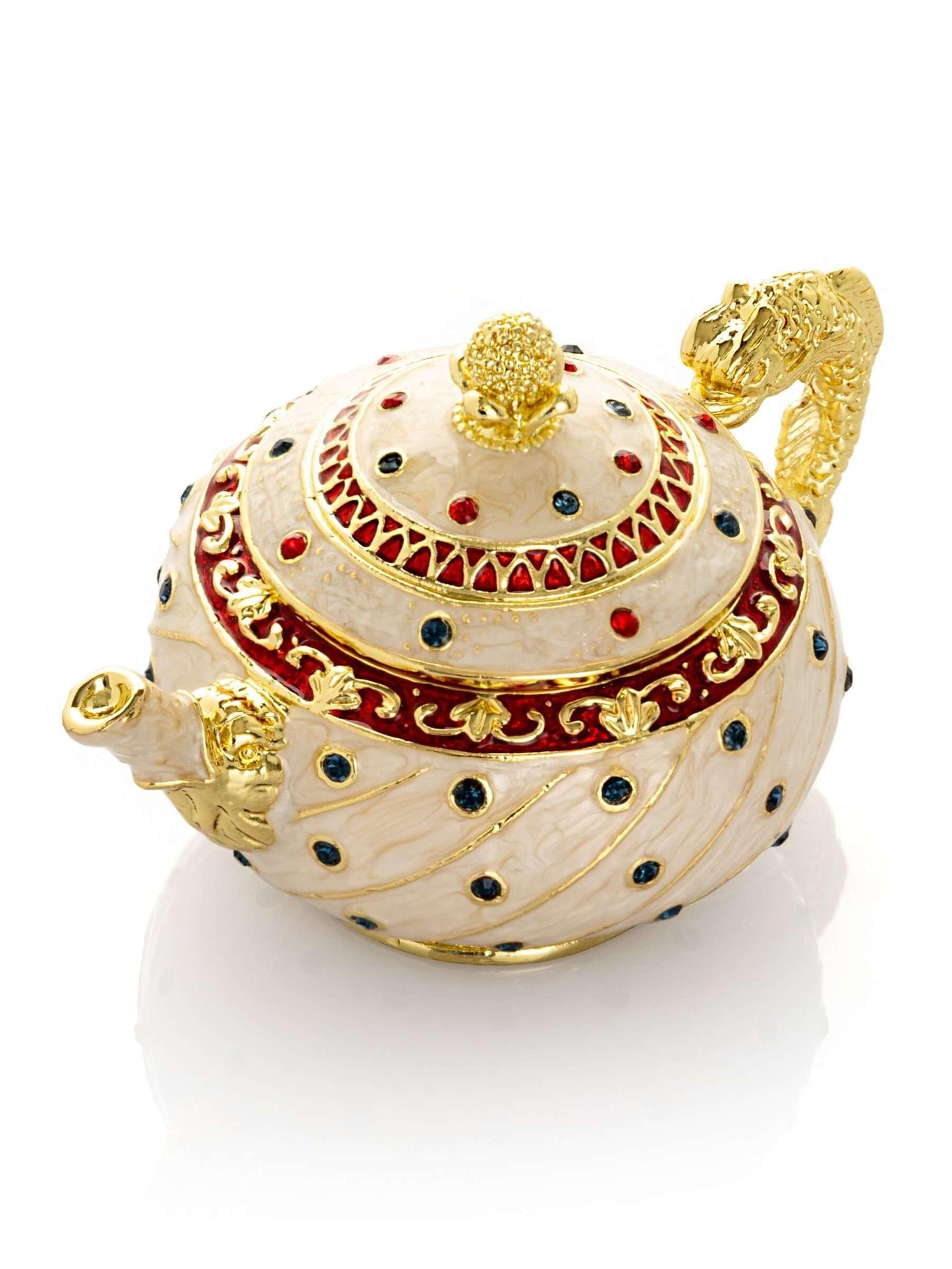 White with Colorful Dots Teapot Default Title
