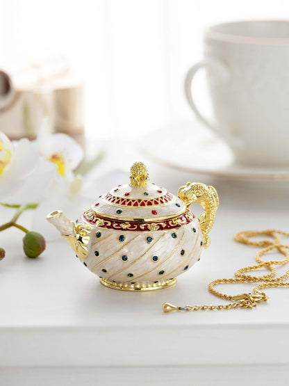 White with Colorful Dots Teapot Default Title