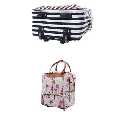 Travel Rolling Luggage Retro girl Suitcase Bag