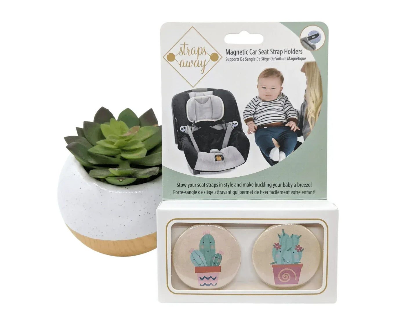 Cactus Party two car seat magnetic buttons us