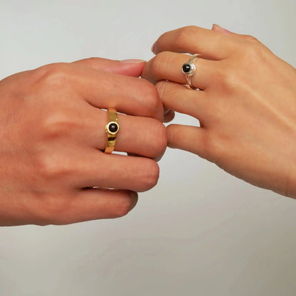 Valentines Day Custom Photo Projection Ring Colorful Picture Inside Jewelry for couple Minx