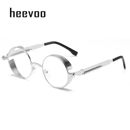 Fashion Round Sun Glasses Silver Clear