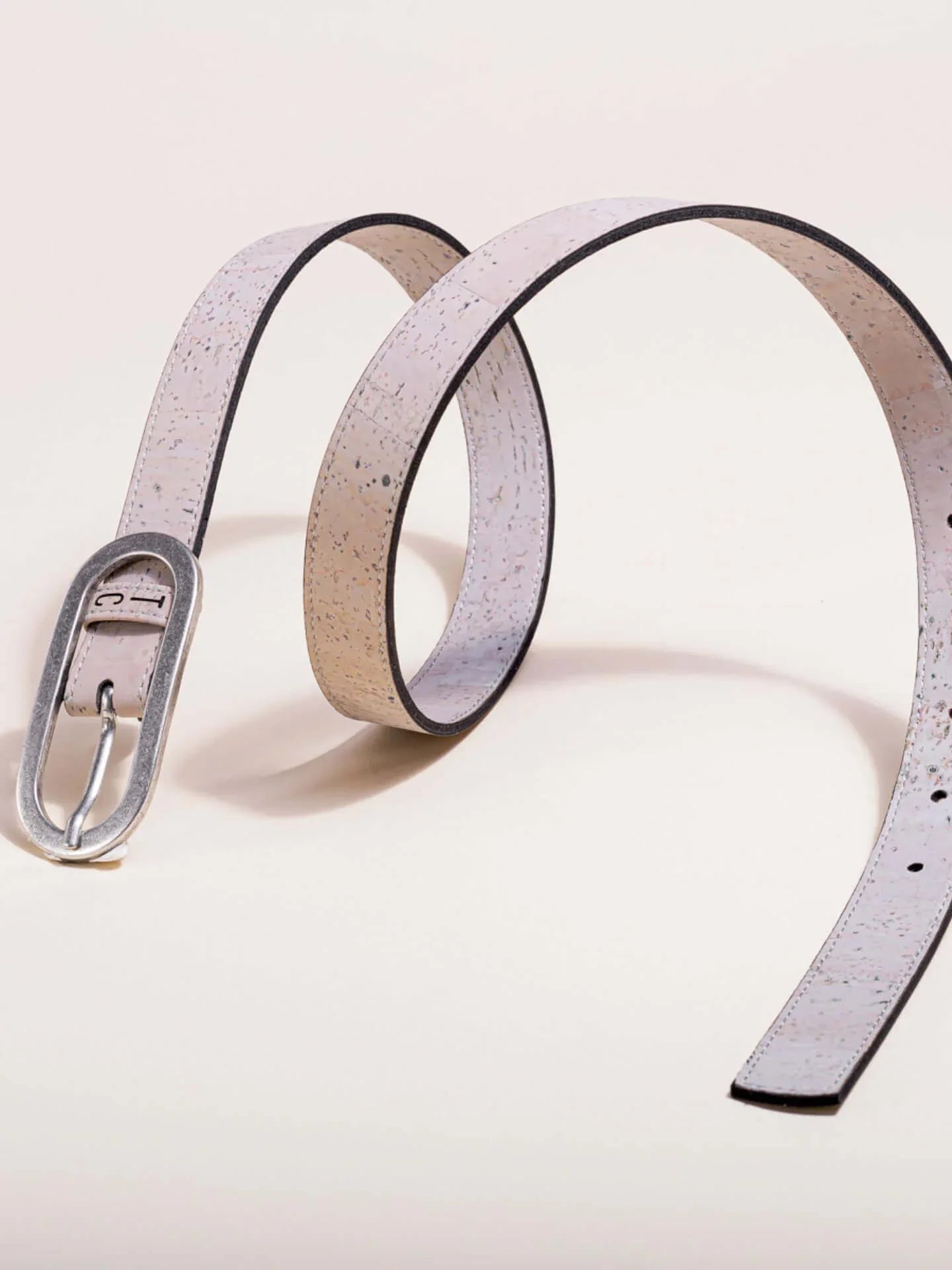 Vegan Cork Leather Women's Belt (Gray) 110