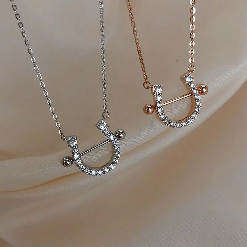 Horseshoe Necklace and Earrings