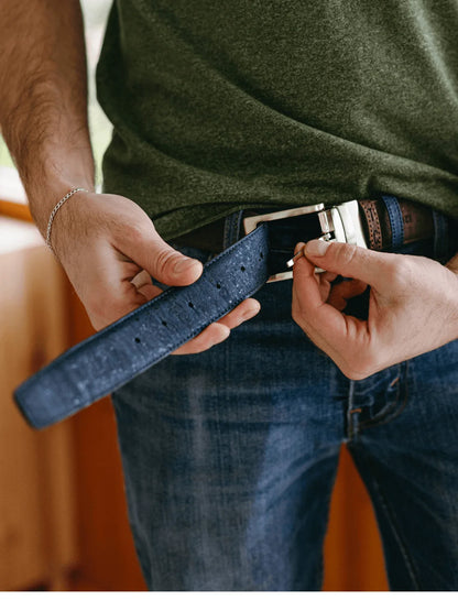 Cork Reversible Men's Belt (Brown/Navy) 110 CM / 40 IN