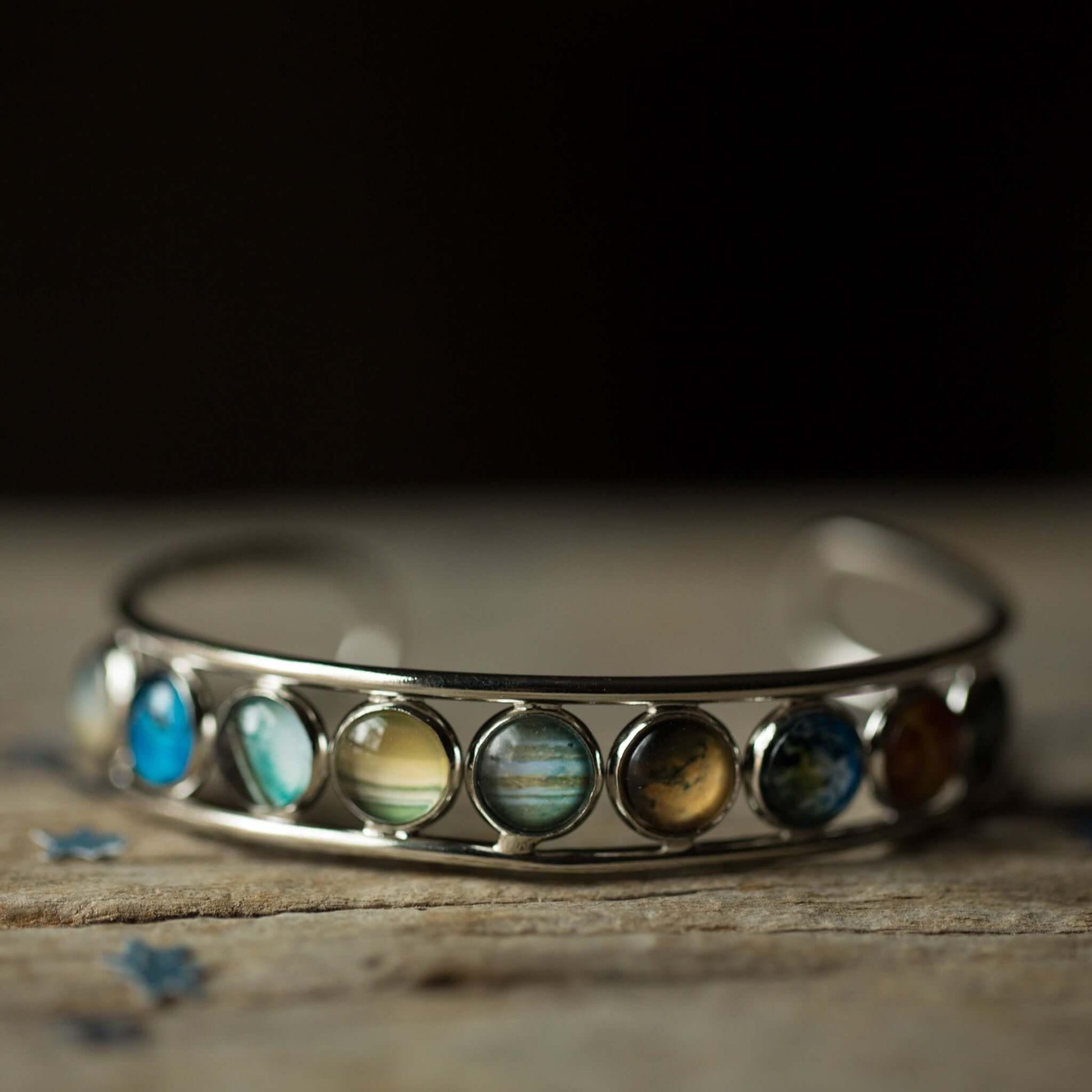Solar System Silver Bangle Bracelet Silver