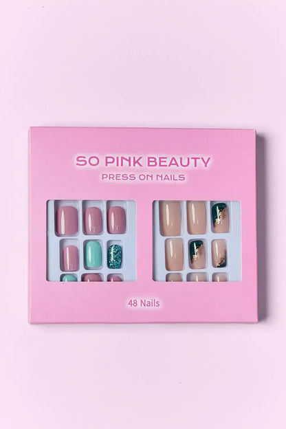 SO PINK BEAUTY Press On Nails 2 Packs Polished Petals / One Size