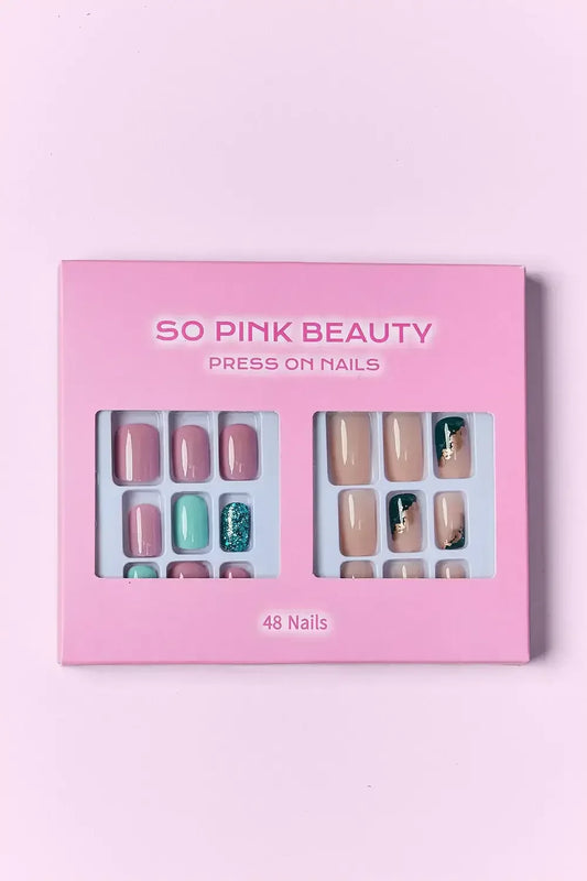 SO PINK BEAUTY Press On Nails 2 Packs Polished Petals / One Size
