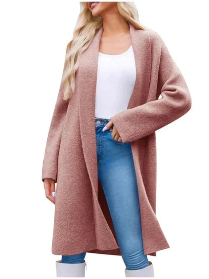 Open Front Longline Coat S / Pink