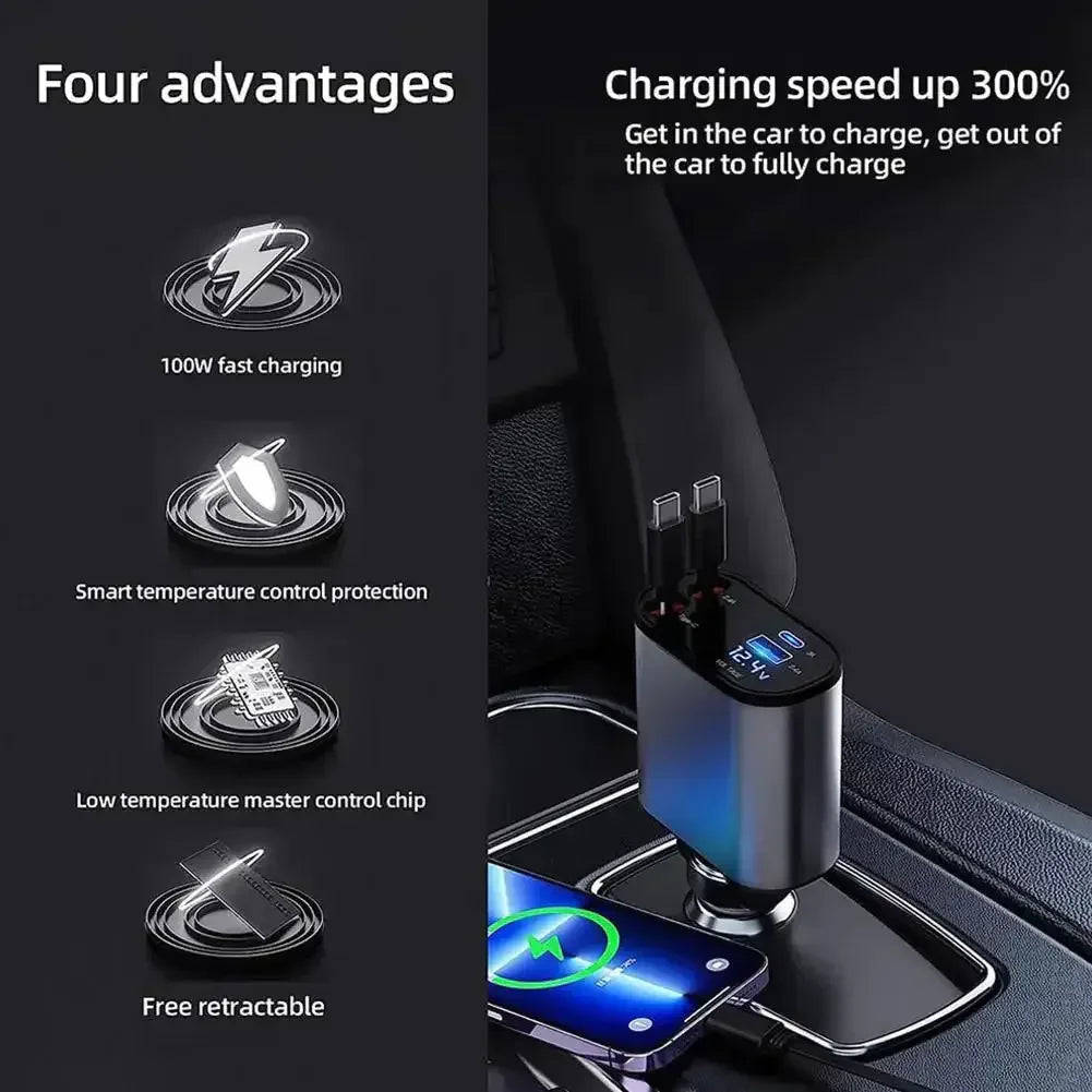 Retractable Car Charger Both Apple