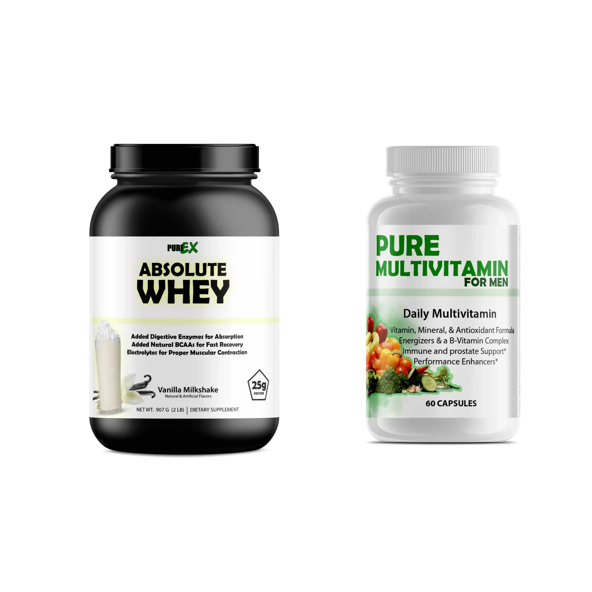 Multivitamins + Protein Pure Multivitamins Mens + Absolute Whey Vanilla
