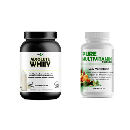 Multivitamins + Protein Pure Multivitamins Mens + Absolute Whey Vanilla