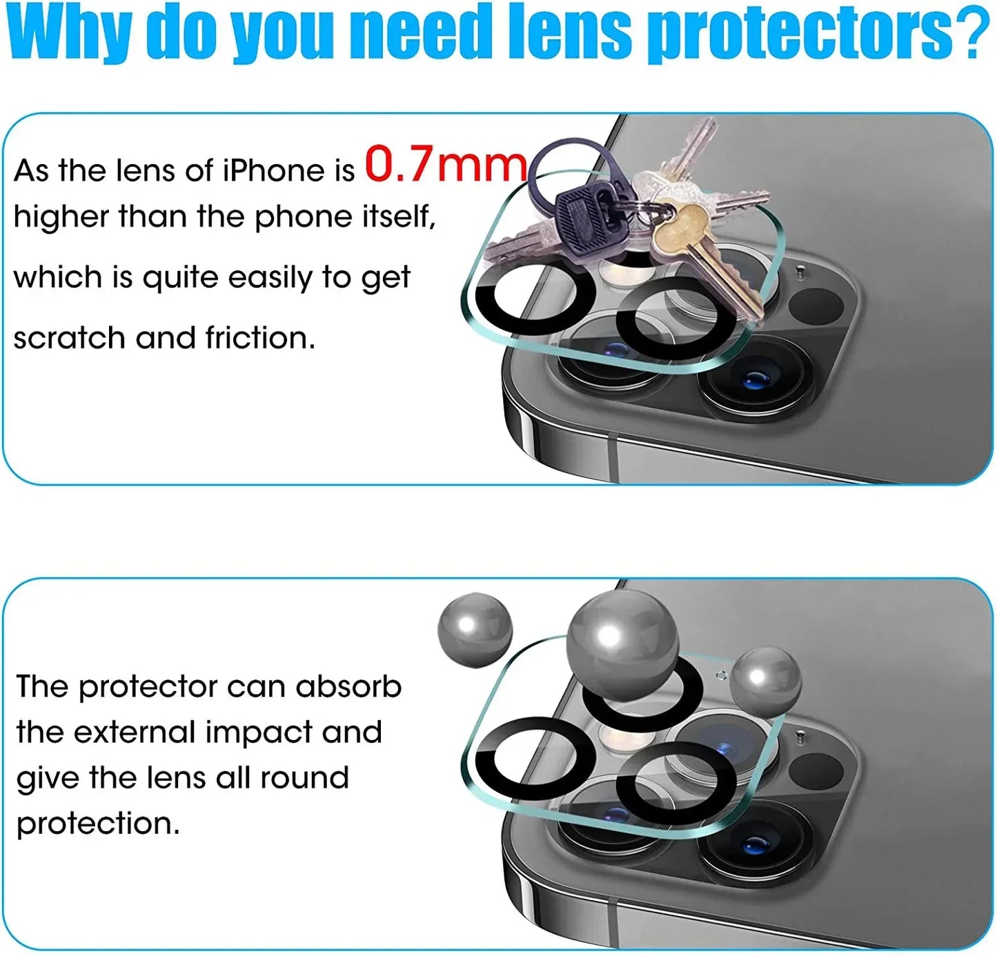 Camera Lens HD Tempered Glass Protector for iPhone 12 Pro Max 6.7 Default Title