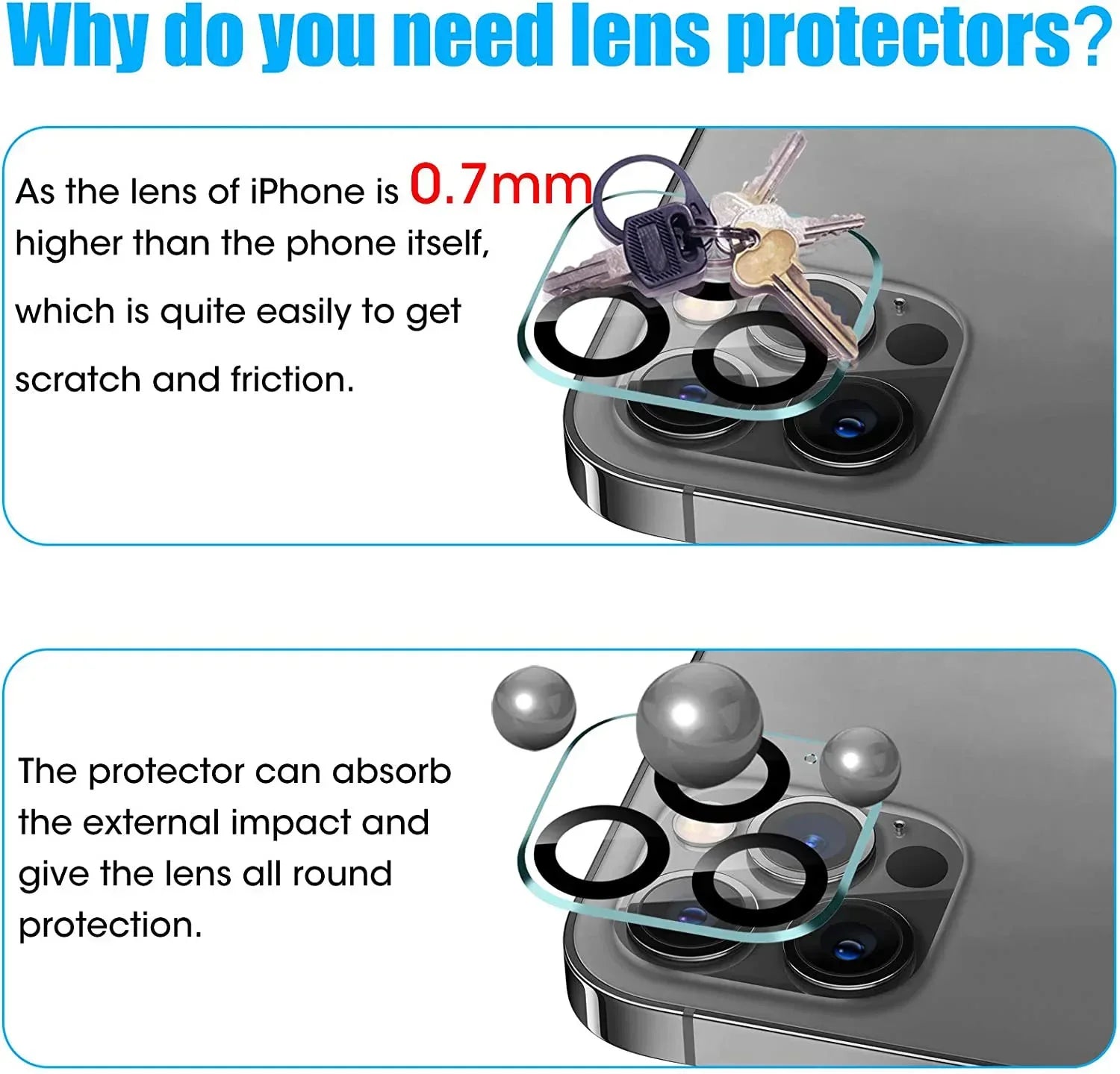 Camera Lens HD Tempered Glass Protector for iPhone 12 Pro Max 6.7 Default Title