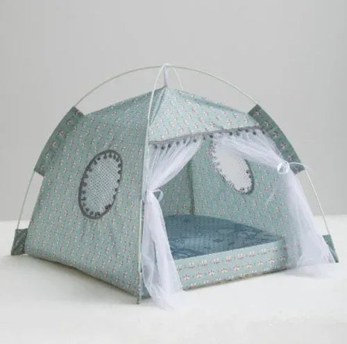 Cat Tent Cat Cat House Enclosed Pet Bed L / Dark Green